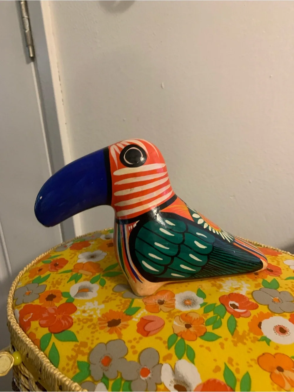 Hand-Painted Colorful Toucan piggy bank figure  - Multicolor